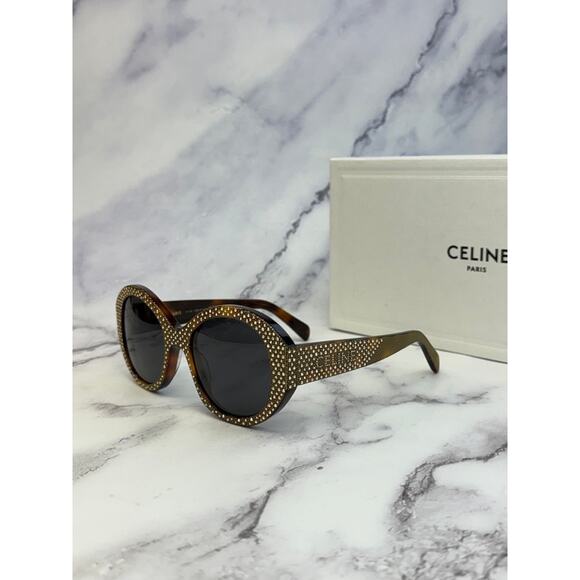 NEW Celine CL4240IS Brown Crystal Embellished Sunglasses $1050 - Picture 10 of 14